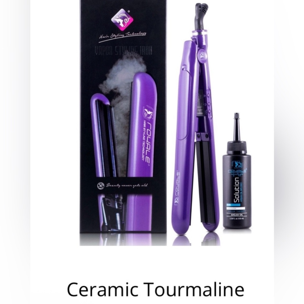 Black Ceramic Hair Straightener with Tourmaline Technology